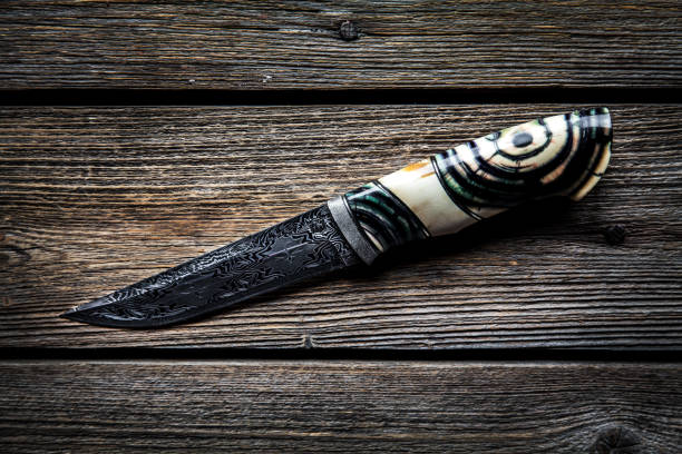 istock Knife handmade from steel and wood handle 962853114