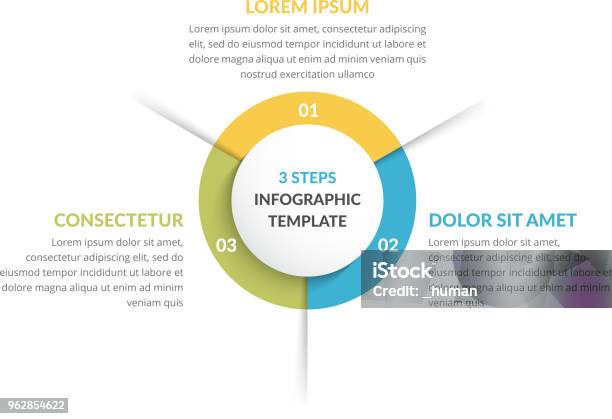 Circle Infographics Three Elements Stock Illustration - Download Image Now - Three Objects, Infographic, Circle