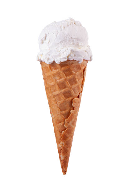istock White ice cream plombier in waffle cone isolated on white 962862370