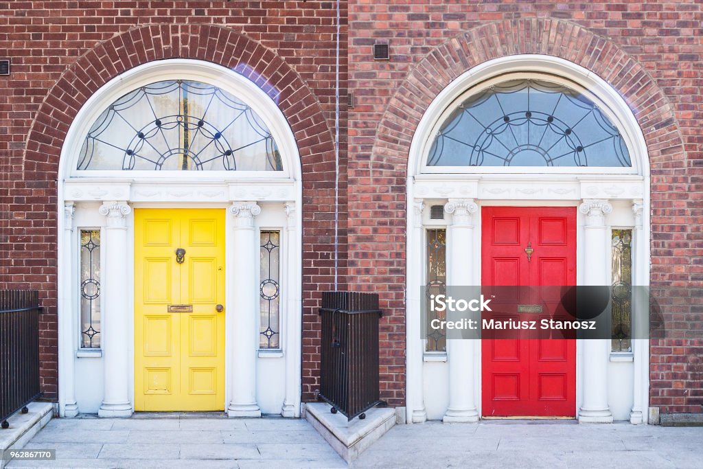 Dublin, Ireland Colorful Georgian doors in Dublin Door Stock Photo