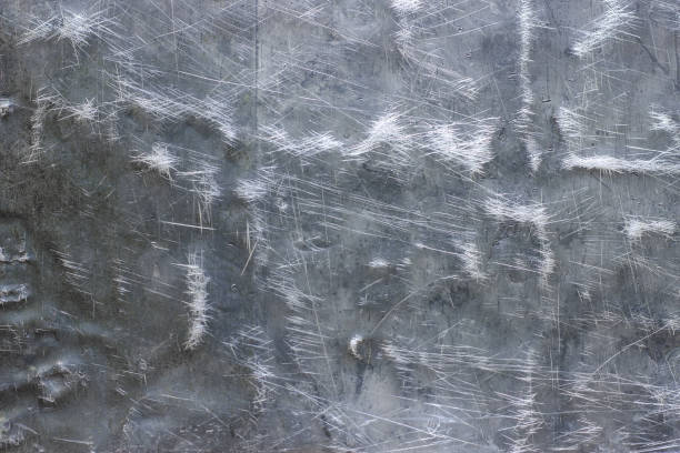 istock Old metal sheet, iron texture with dents and scuffs 962870294