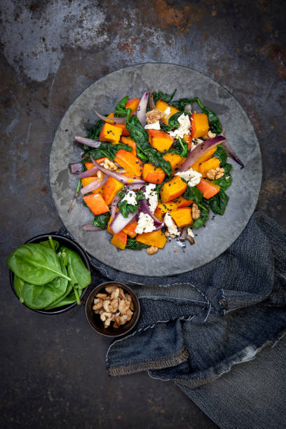 istock High Angle View Of Food In Plate On Marble 962872246
