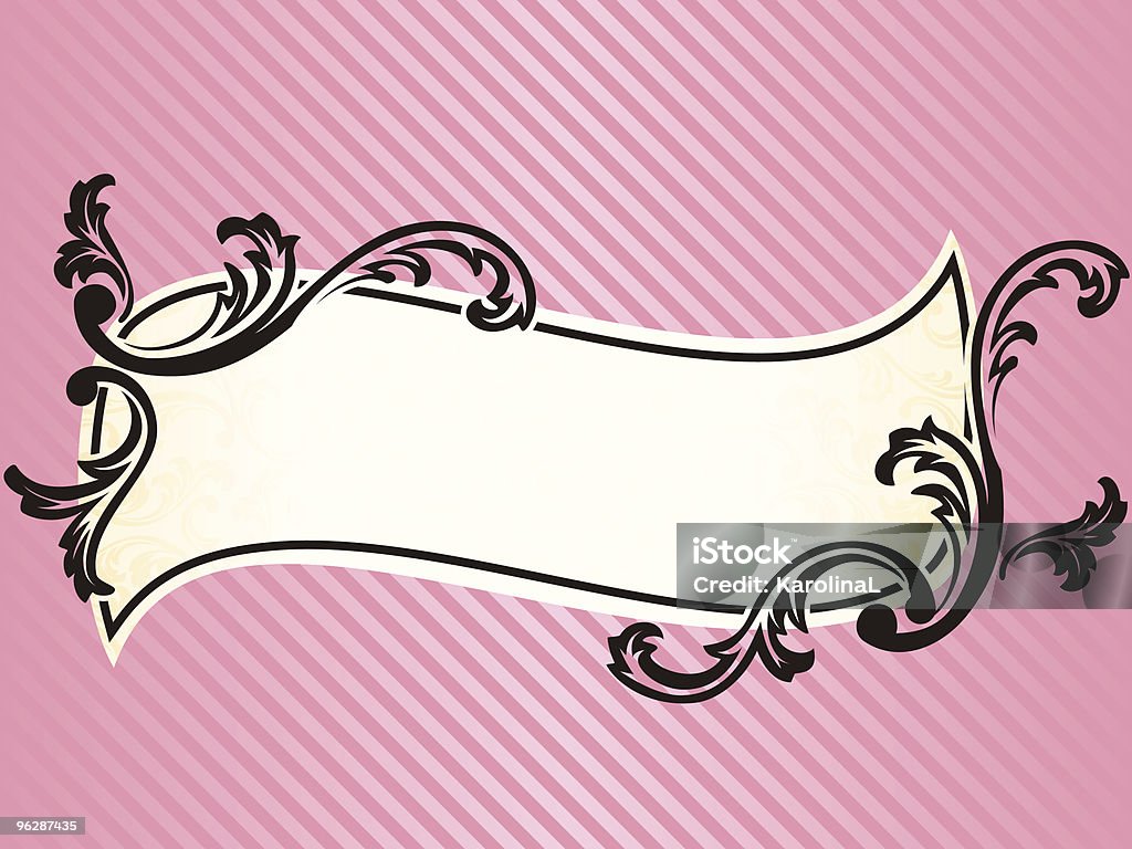 Onduladas romântico em rosa retro frame de - Royalty-free Amarelo arte vetorial