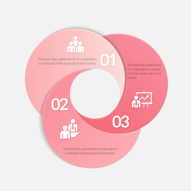 Infographic elements. Pink circle origami style options banner. Vector illustration. Can be used for workflow layout, diagram, number options, step up options, web design, infographics. number 3 illustrations stock illustrations