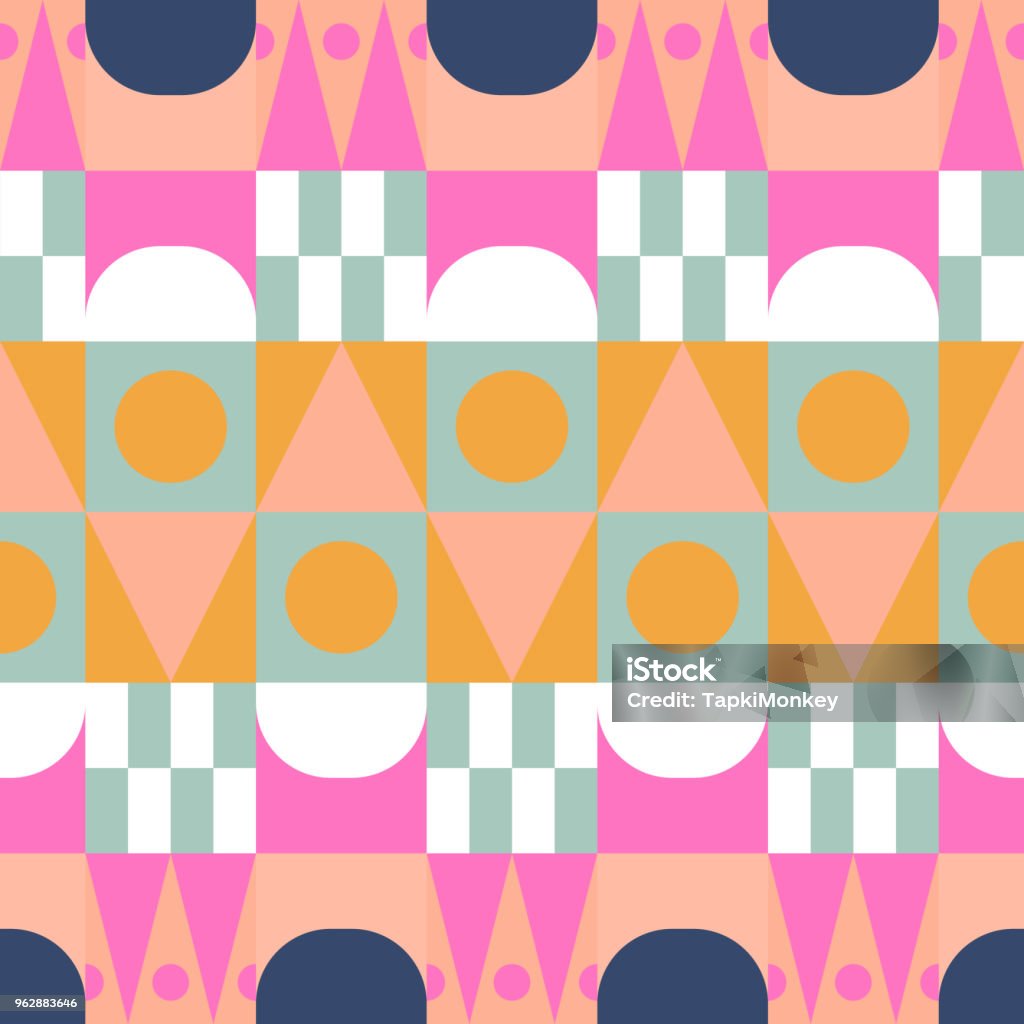 African Color Block Seamless Vector Pattern Stock Illustration ...