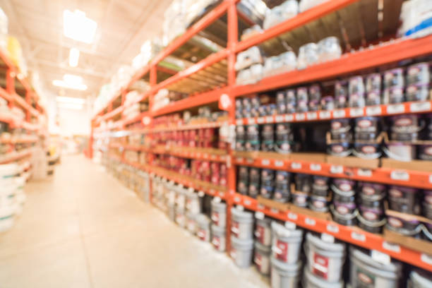 istock Abstract blurred interior, exterior paint at large hardware store in USA 962884614