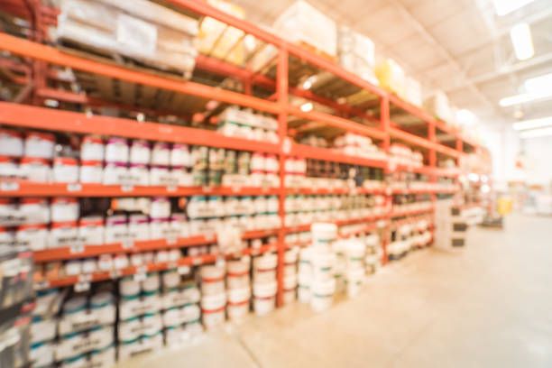 istock Abstract blurred interior, exterior paint at large hardware store in USA 962884666