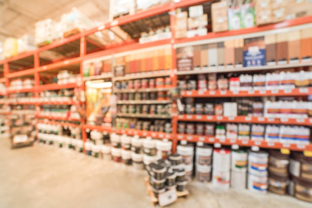 istock Abstract blurred interior, exterior paint at large hardware store in USA 962887140
