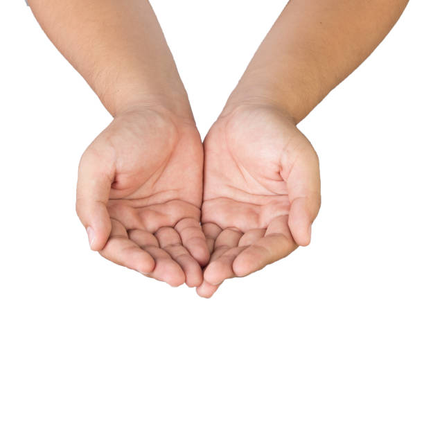 istock Male hands as if holding something isolated on white background 962899412