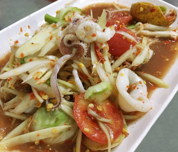 istock Green Papaya Salad (Som Tam) with Squid 962908030
