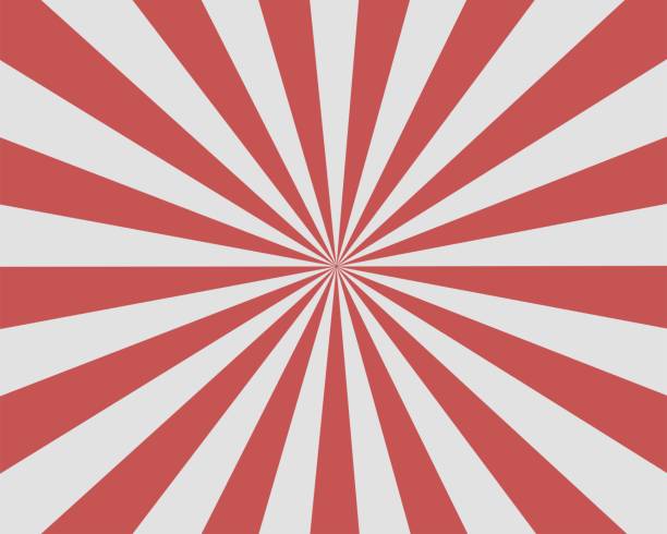 flat red white sunburst promienie sunbeam wektor tła - solid backgrounds abstract simplicity stock illustrations