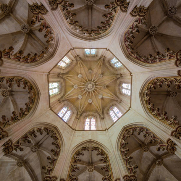 BATALHA, PORTUGAL - FEBRUARY 25, 2017: Monastery of Santa Maria da Vitoria, Monastery Church of Batalha, Mosteiro da Batalha, UNESCO World Cultural Heritage Site