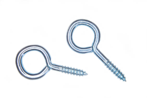 istock Screw hook on a white background seen close up 962925894