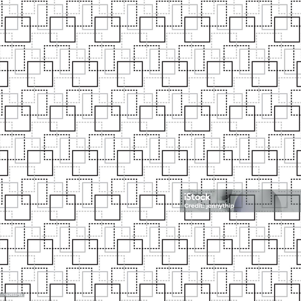 Black Square Line With Silver Shade Square Dashed Line Pattern ...