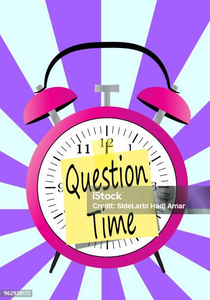 Quick Question Time Question Time Concept On Small Paper On Alarmclock Stock Illustration ...