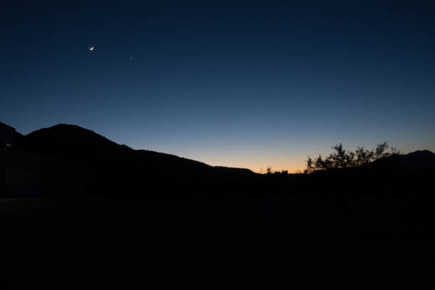 Sunset over the Desert Mountains in Earthquake Valley, Julian California Sunset in the desert. julian california stock pictures, royalty-free photos & images