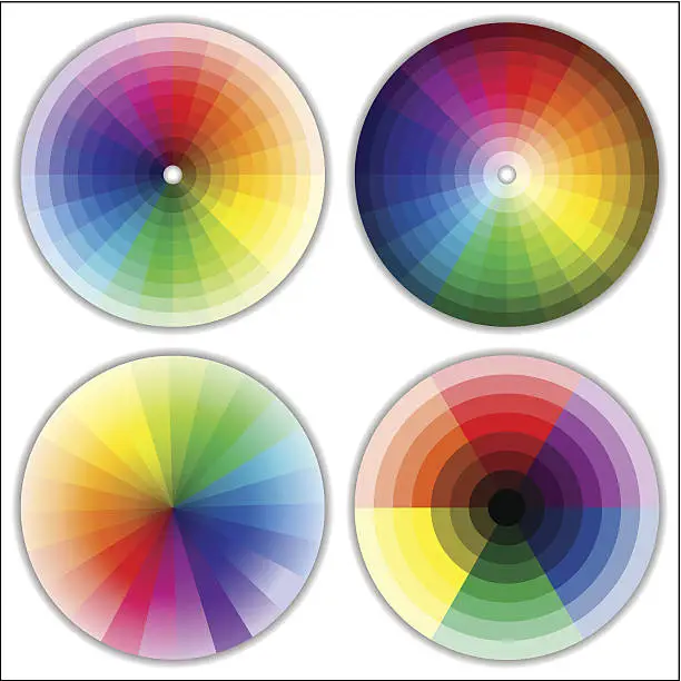 Vector illustration of Color wheels