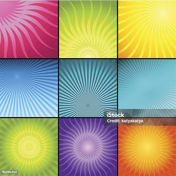 Backgroundsset Vecteurs libres de droits et plus d'images vectorielles de Abstrait - Abstrait, Rayon de soleil, Variété