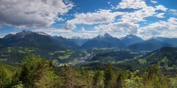 Multipixel panorama with the watzmann ,taken from the kneifelspitze , a mountain in the berchtesgaden land