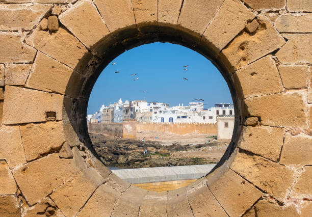 istock View of Essaouira through hole in wall 962958692