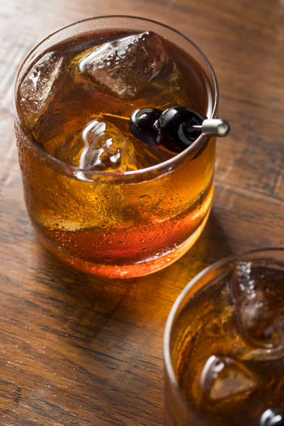 istock Boozy Manhattan Cocktail on the Rocks 962959074