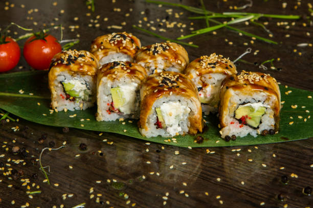 istock Best Types of Sushi Rolls.Various delicious Types of Sushi Rolls. 962960034