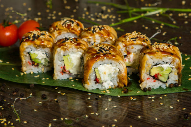 istock Best Types of Sushi Rolls.Various delicious Types of Sushi Rolls. 962960036