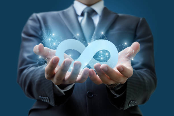 istock Businessman shows the infinity symbol. 962960120