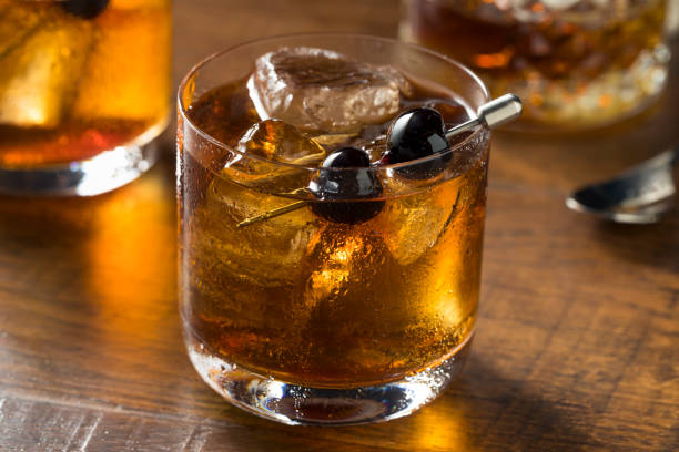 istock Boozy Manhattan Cocktail on the Rocks 962960168