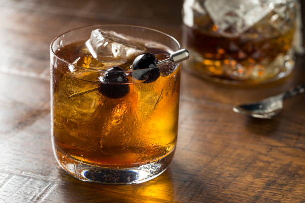 istock Boozy Manhattan Cocktail on the Rocks 962960236