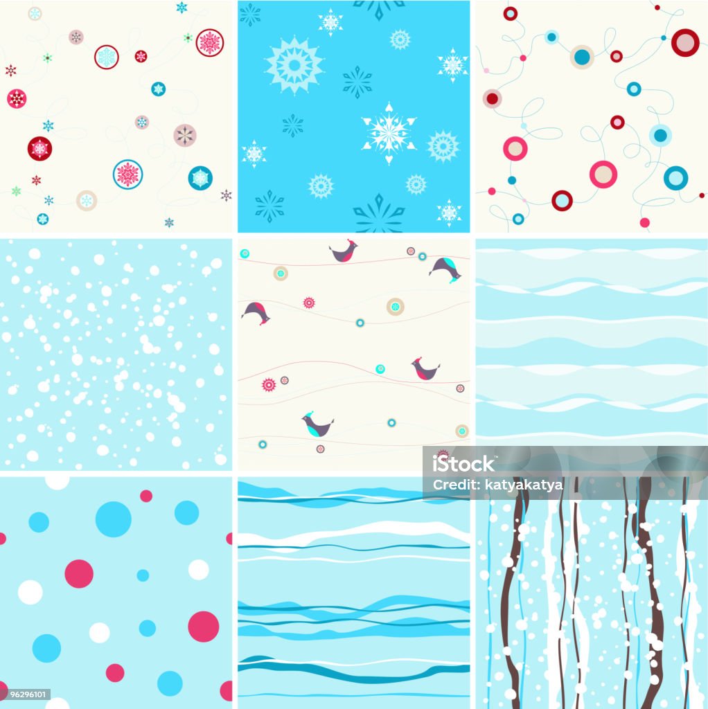 Winter_seamless - clipart vectoriel de Bleu libre de droits