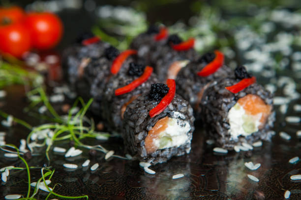 istock Best Types of Sushi Rolls.Various delicious Types of Sushi Rolls. 962963242