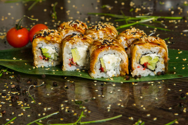 istock Best Types of Sushi Rolls.Various delicious Types of Sushi Rolls. 962963284