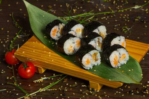 istock Best Types of Sushi Rolls.Various delicious Types of Sushi Rolls. 962963302