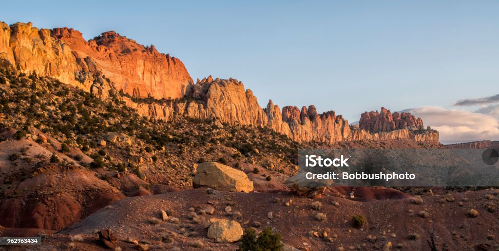 Circle Cliffs, Grand Staircase Escalante The Circle Cliffs are an spectacular formation In Long Canyon on the Burr Trail near Boulder, Utah in Grand Staircase Escalante National Monument. Utah Stock Photo