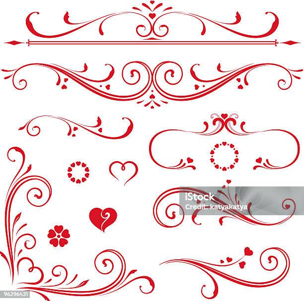 Scrollsethearts - Immagini vettoriali stock e altre immagini di Simbolo di cuore - Simbolo di cuore, Ricciolo, Ornamento a greca
