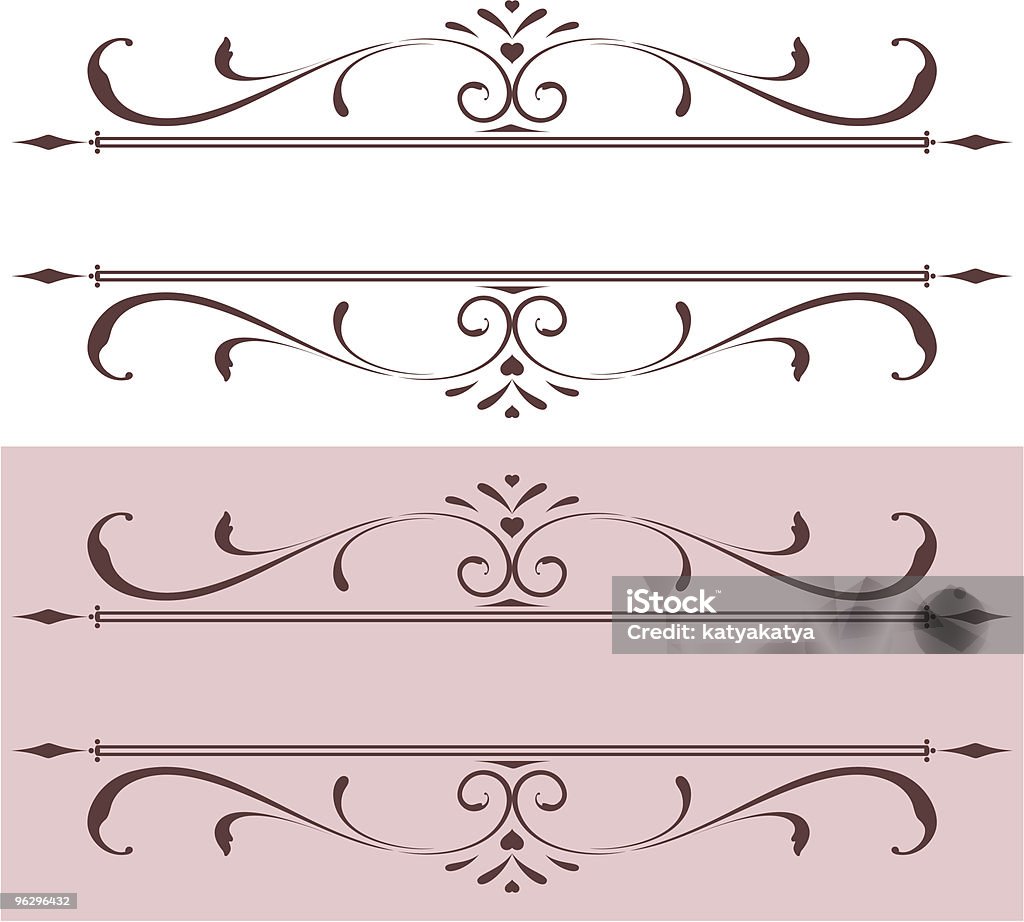 Heart_scroll_design - arte vettoriale royalty-free di Bianco e nero