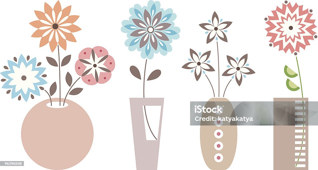 Flowers_in_vases - clipart vectoriel de Bouquet formel libre de droits