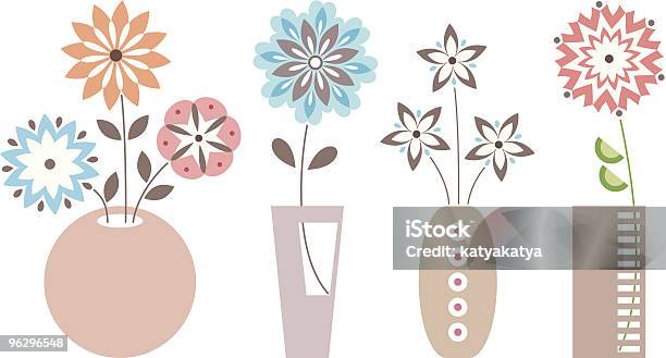 Flowersinvases - Arte vetorial de stock e mais imagens de Bouquet - Bouquet, Design, Elegância