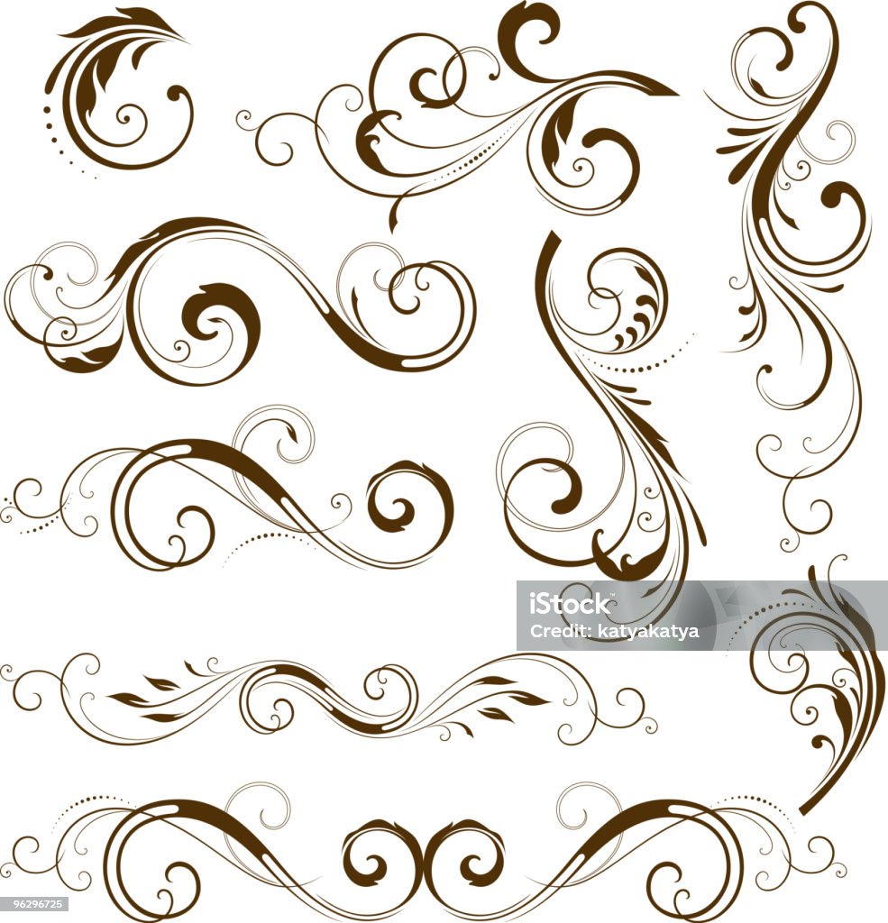 Scroll_set_vector - Royalty-free Obra de talha arte vetorial