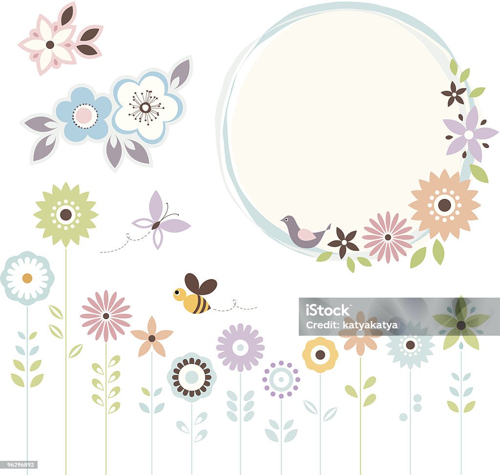 Conjunto de floral - Vetor de Flor royalty-free