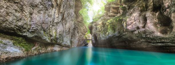 istock Gorge of the mountain river in Sun rays 962970444