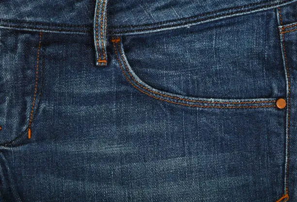 Photo of Blue washed jeans denim with pocket