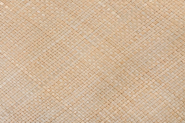 Interlocked Natural Basket Weave Texture Full Frame, with Copyspace stock photo