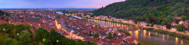 istock Heiderberg old town illuminated  in the evening 962978376