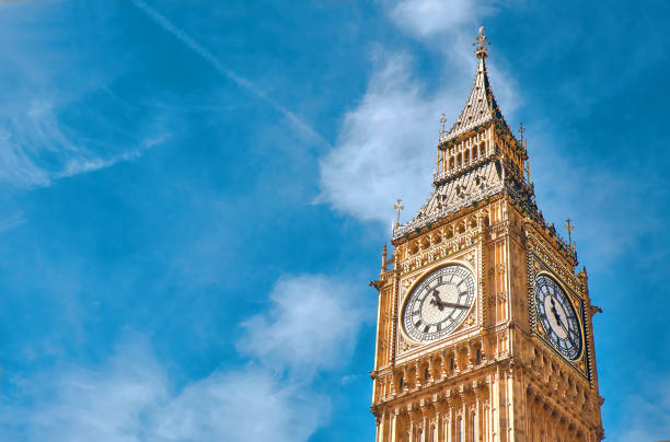 istock Big Ben Clock Tower in London, UK, on a bright day 962979738