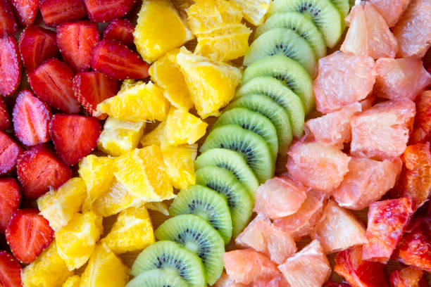 istock Healthy eating concept. Colorful fruits background. 962993608