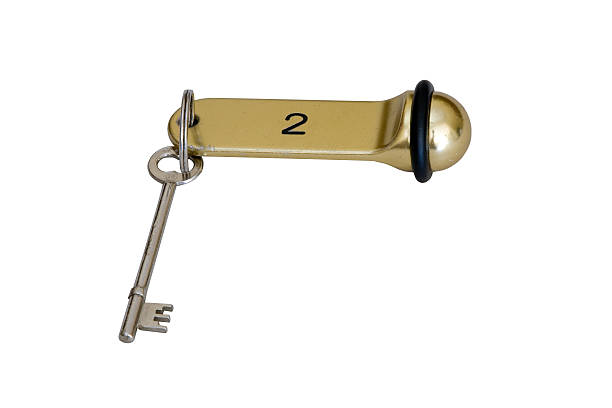 istock Hotel Key, Old Fashioned, Bed-and-Breakfast, Lodging, European, Skeleton-Key, Isolated 96300519