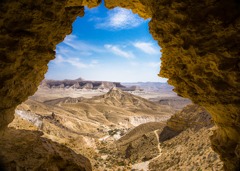 A desert view from a cave. Negev, Israel