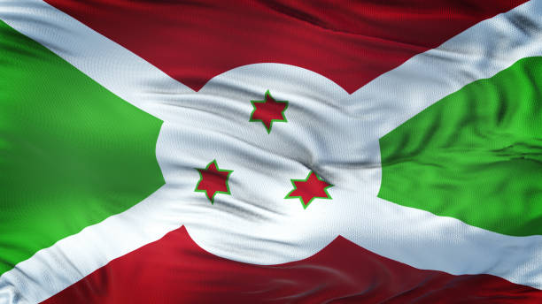 istock BURUNDI Realistic Waving Flag Background 963015270